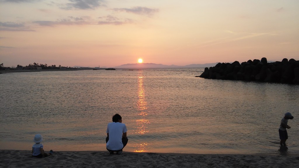 鳥取県皆生温泉　夏の夕日